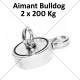 Aimant Bulldog 400 Kg (2x200kg)